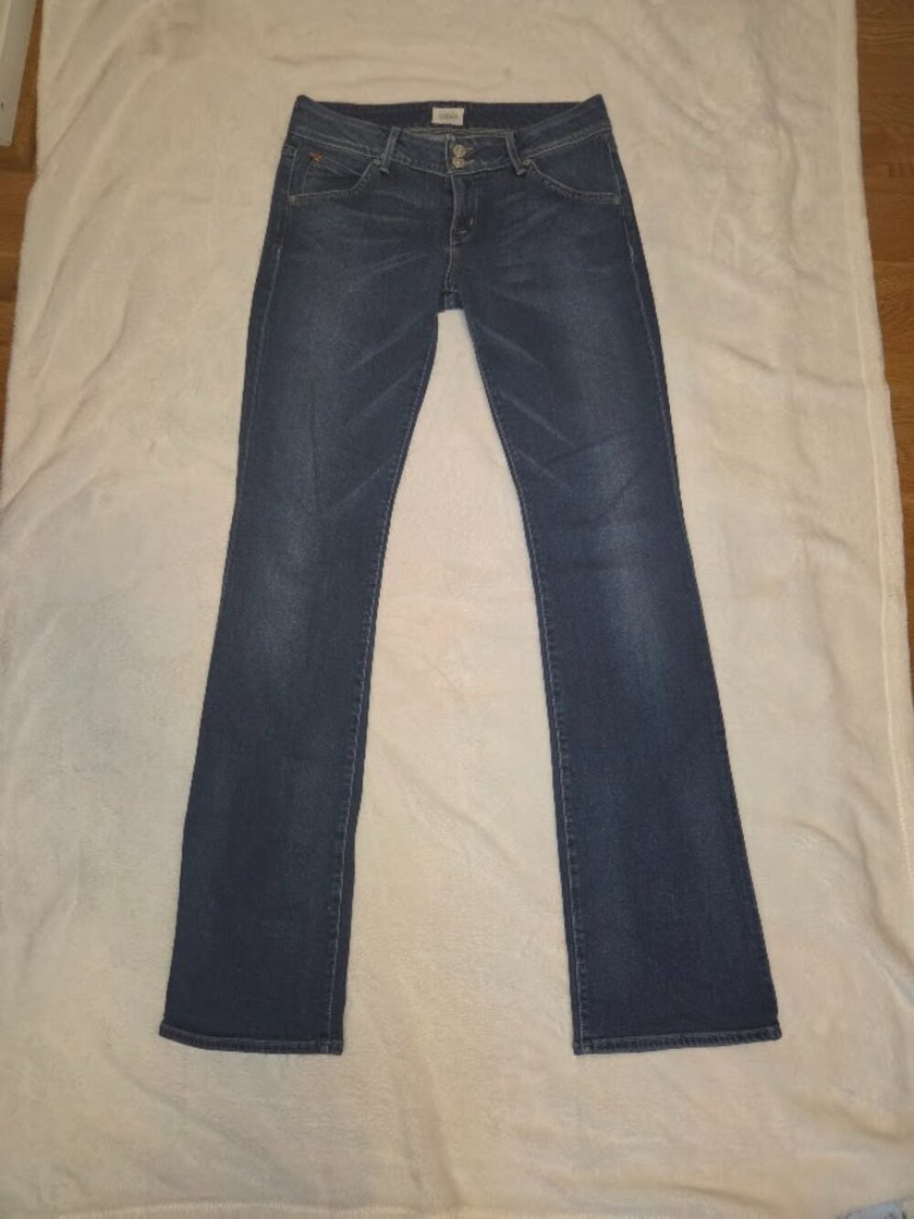 Hudson Beth Baby Bootcut Jeans Size 28 Low Rise Dark Wash Flap Pockets